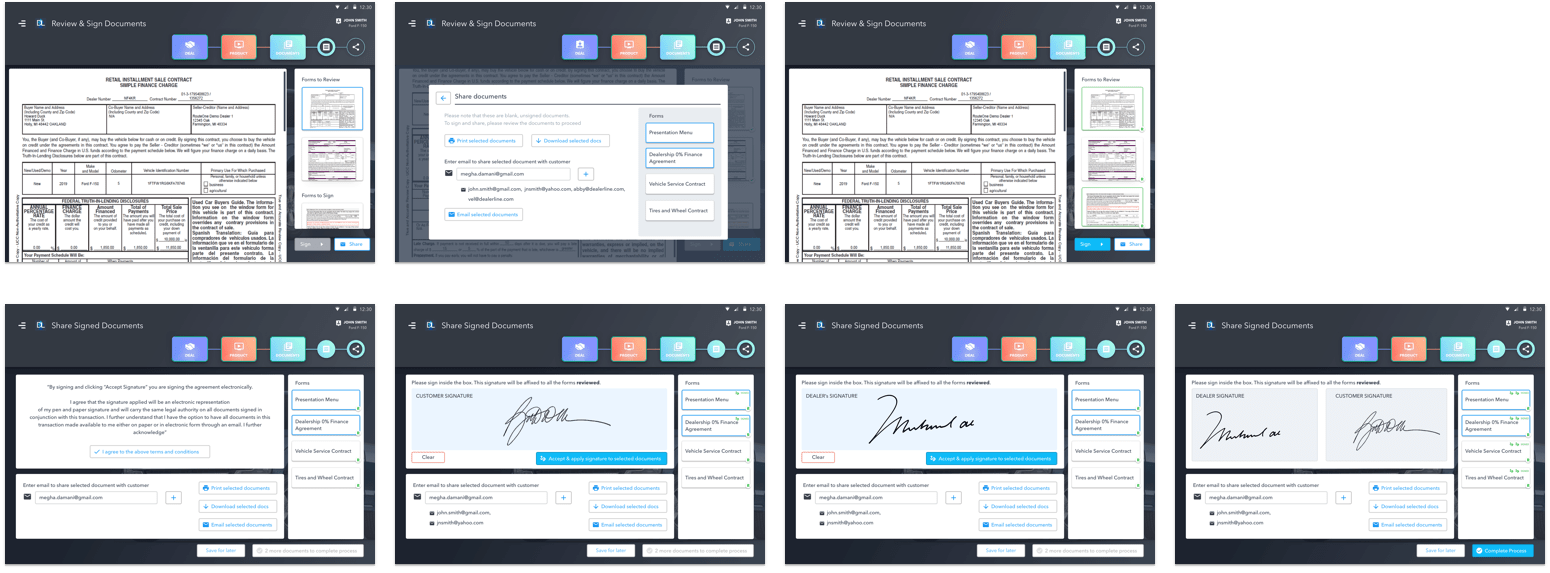 New screens designs for the documents section